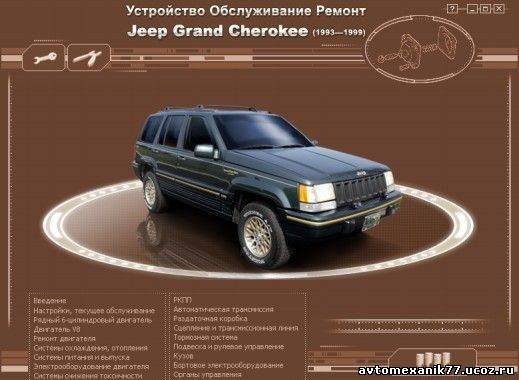 Новейшее руководство по эксплуатации и ремонту ДЖИП, Jeep Grand Cherokee